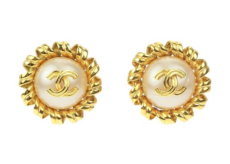 chanel earrings replica backing|faux chanel clip on earrings.